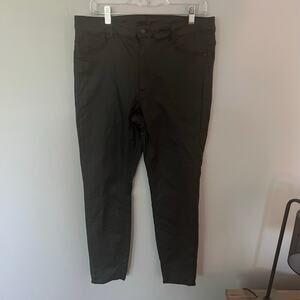 H&M Curvy Jeggings Black Pleather Size 14 Ultra High Rise Ankle